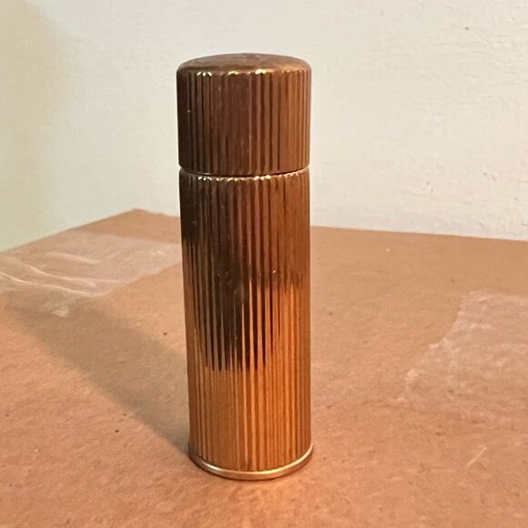 HTF RARE Vintage Diorling Gold Ribbed Flacon Pour Le Sac Metal Bottle 1/2 Full - Picture 3 of 9